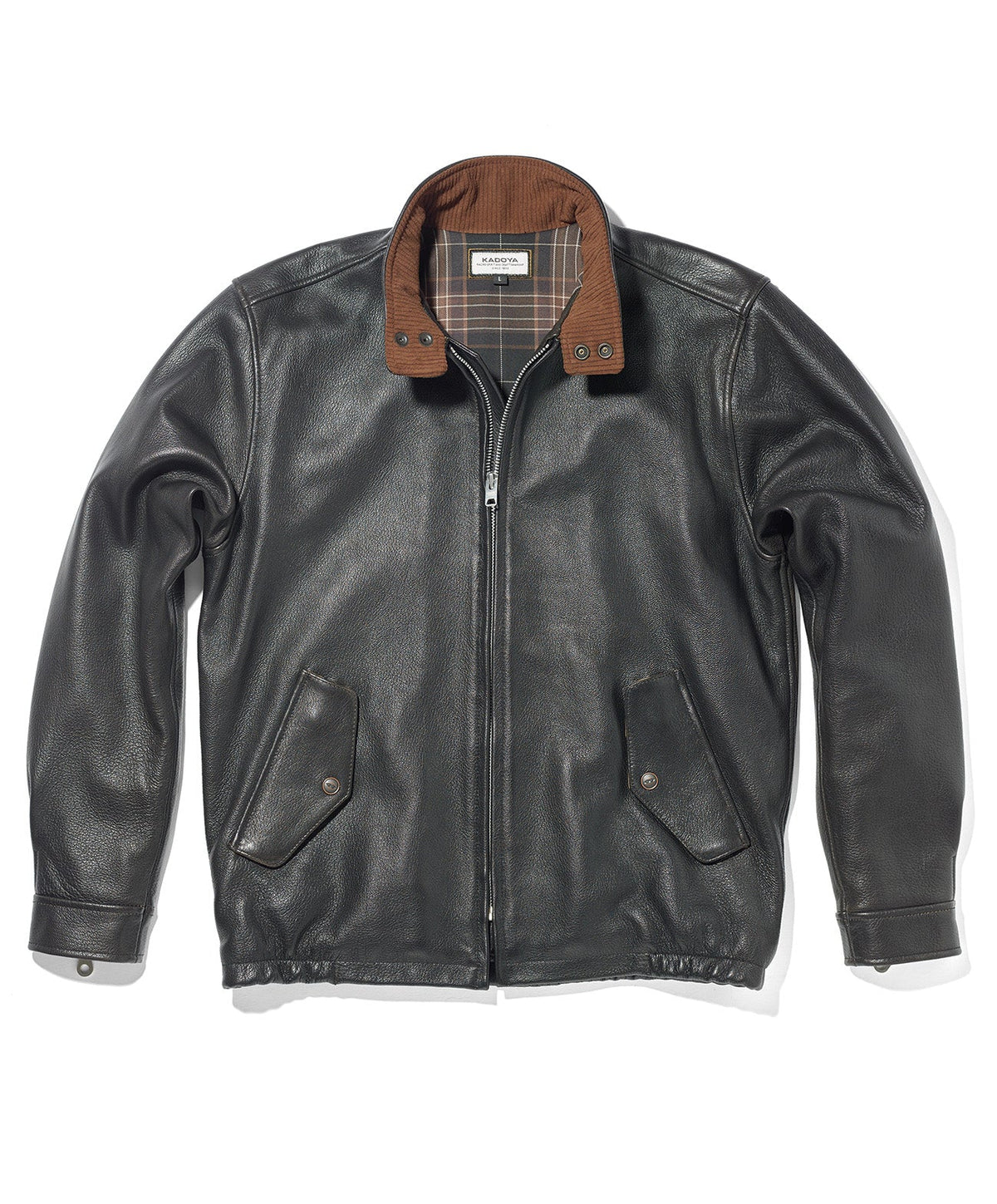 LEATHER HARRINGTON JACKET
