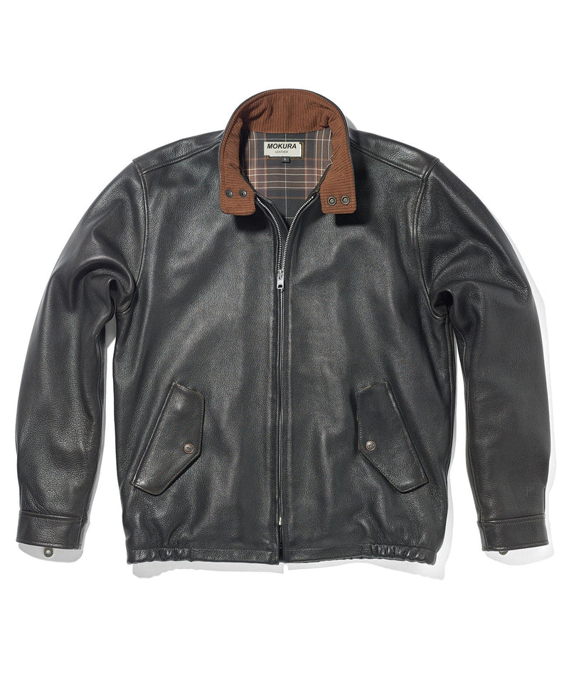 LEATHER HARRINGTON JACKET