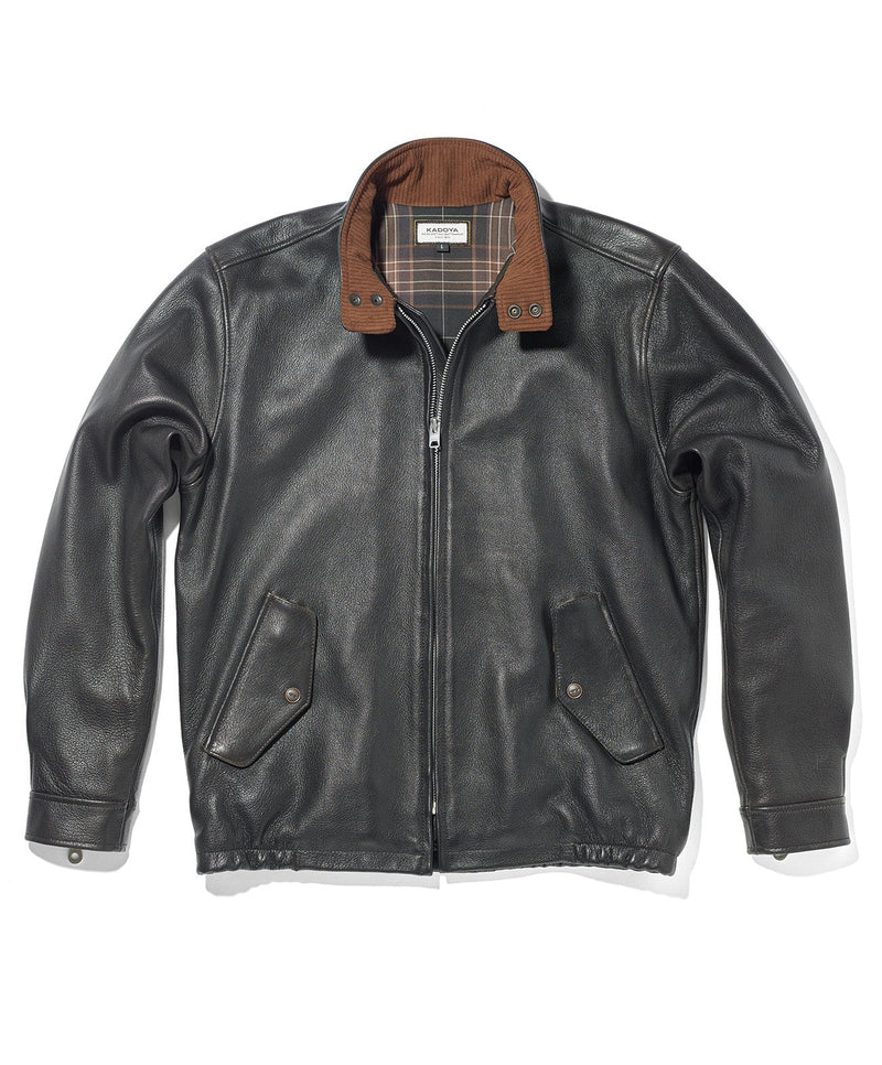 LEATHER HARRINGTON JACKET